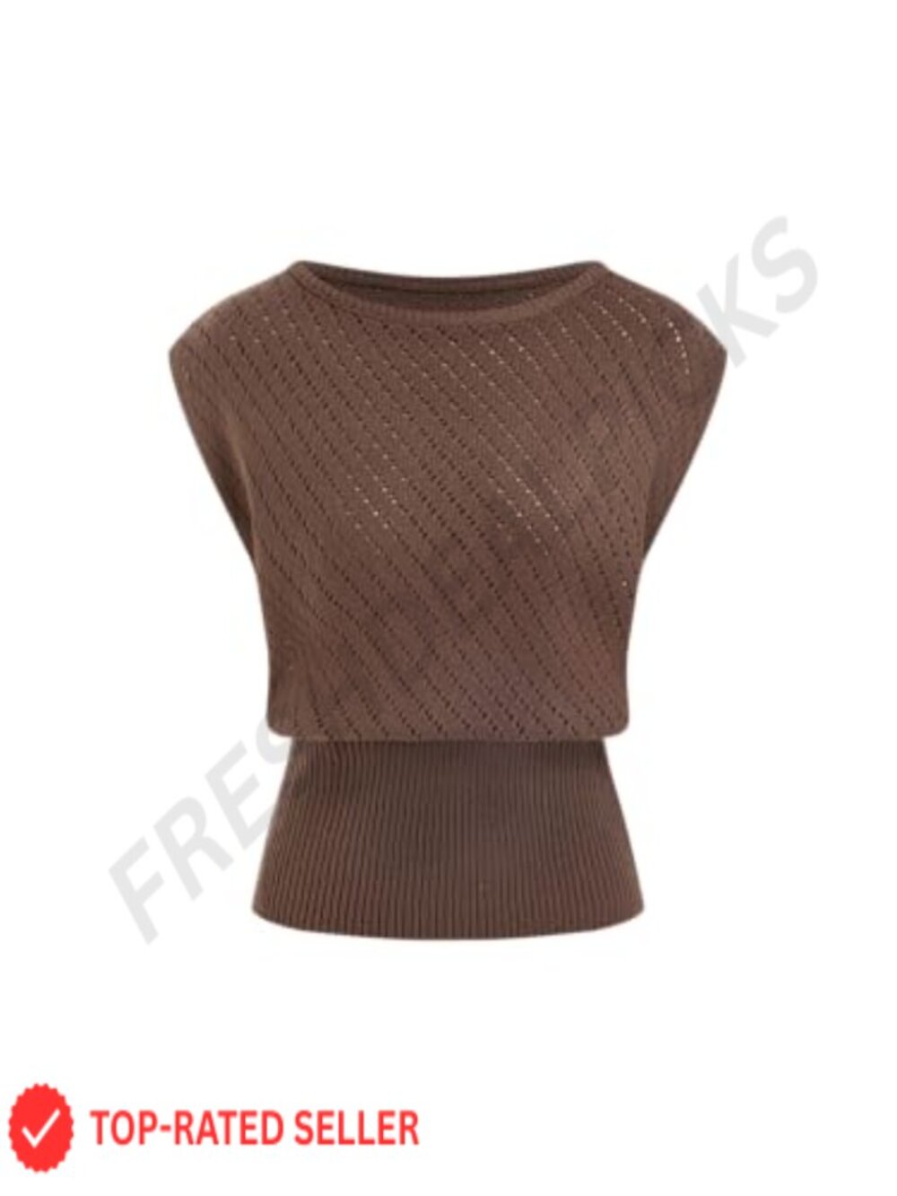 CIDER Short Sleeve Crop Sweater Vest Boat Neck Cut Out Top Ribbed Knit Y2K